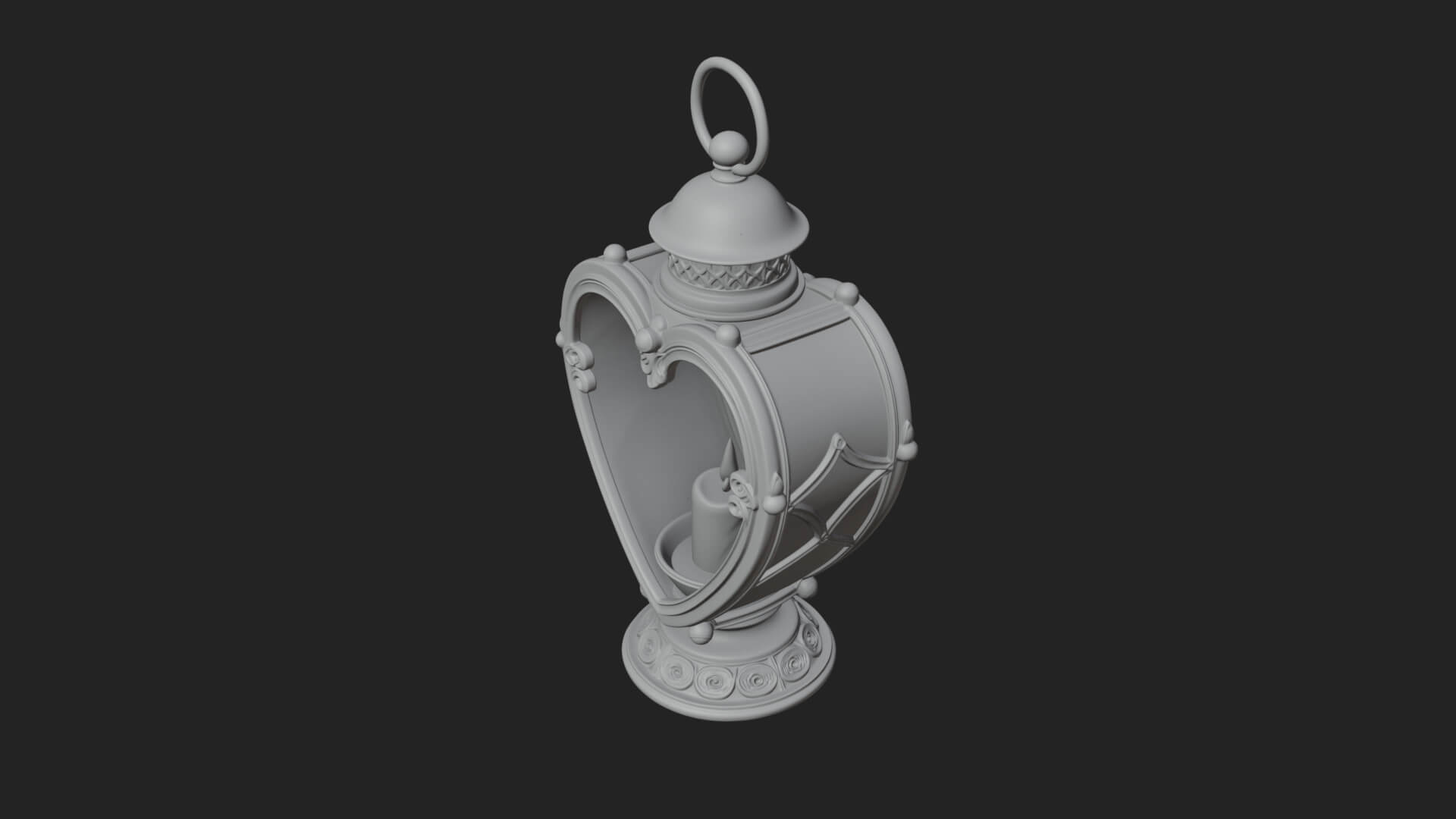 Heart Glass Candle Lantern Model Design 4 3D Print Model 3D Model