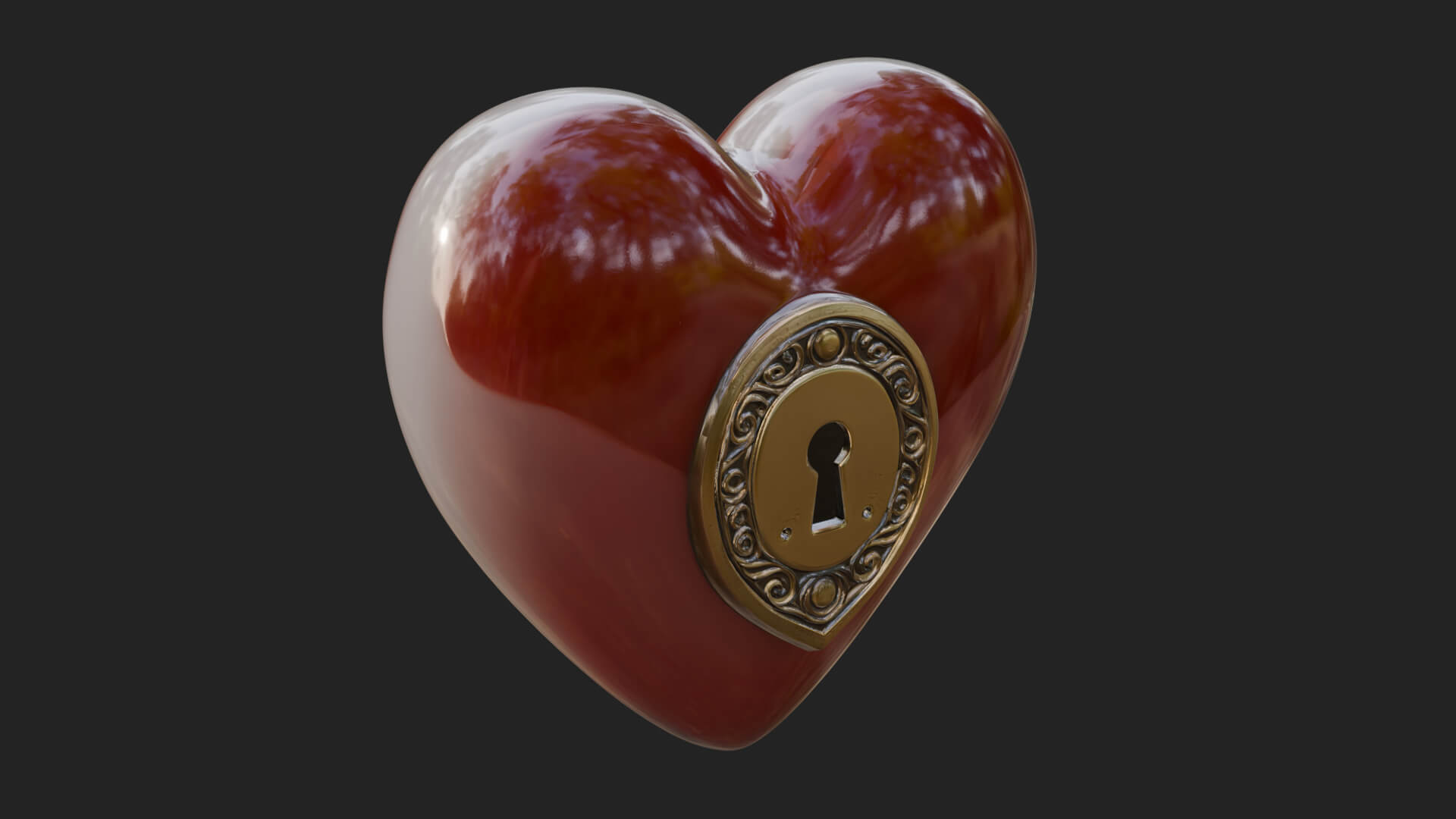 Heart Padlock Ornament Design 10 3D Print Model 3D Model