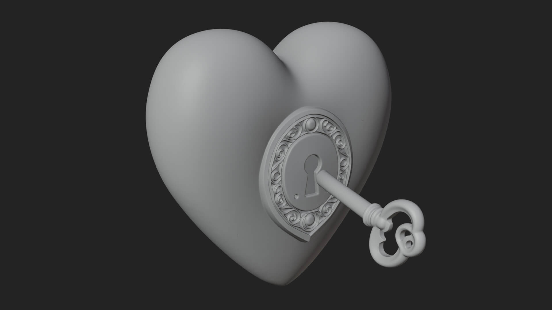 Heart Padlock Ornament Design 10 3D Print Model 3D Model