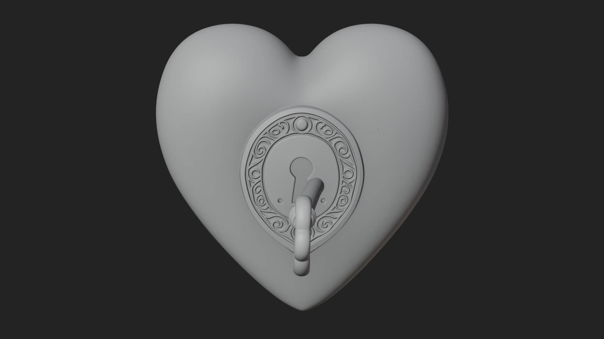 Heart Padlock Ornament Design 10 3D Print Model 3D Model