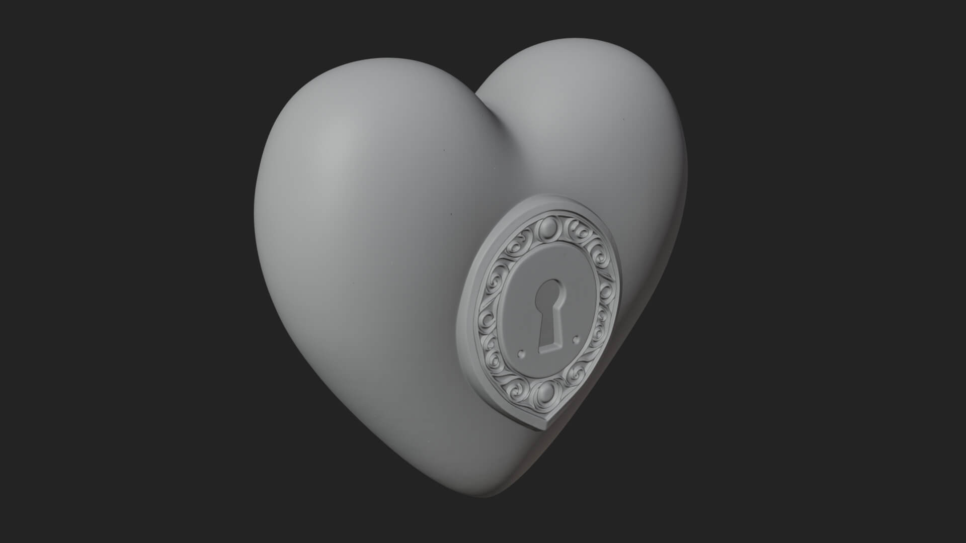 Heart Padlock Ornament Design 10 3D Print Model 3D Model