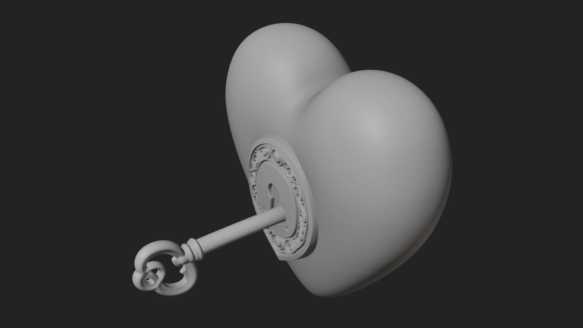 Heart Padlock Ornament Design 10 3D Print Model 3D Model