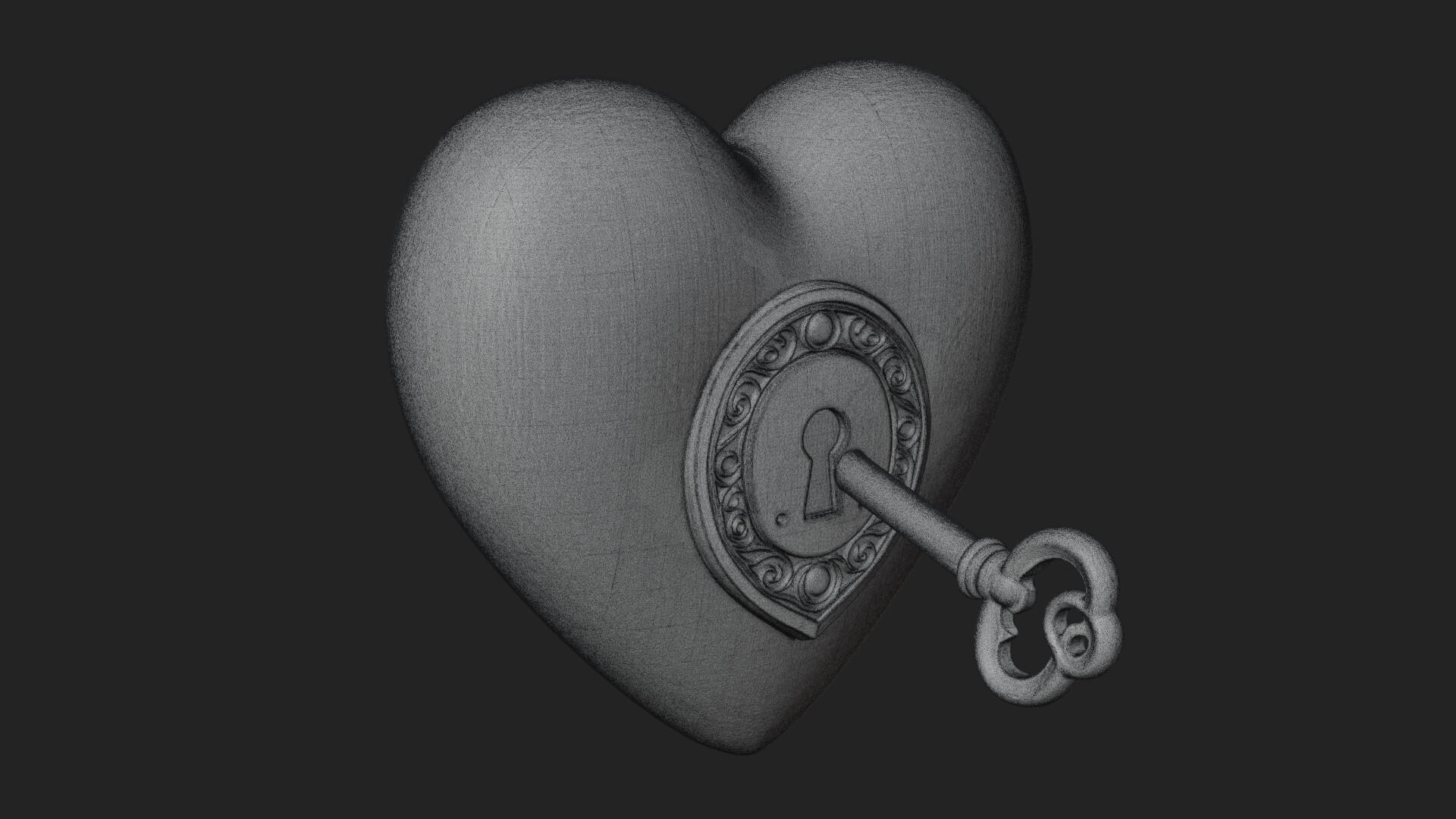 Heart Padlock Ornament Design 10 3D Print Model 3D Model