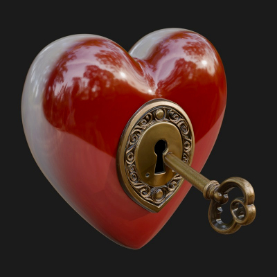 Heart Padlock Ornament Design 10 3D Print Model