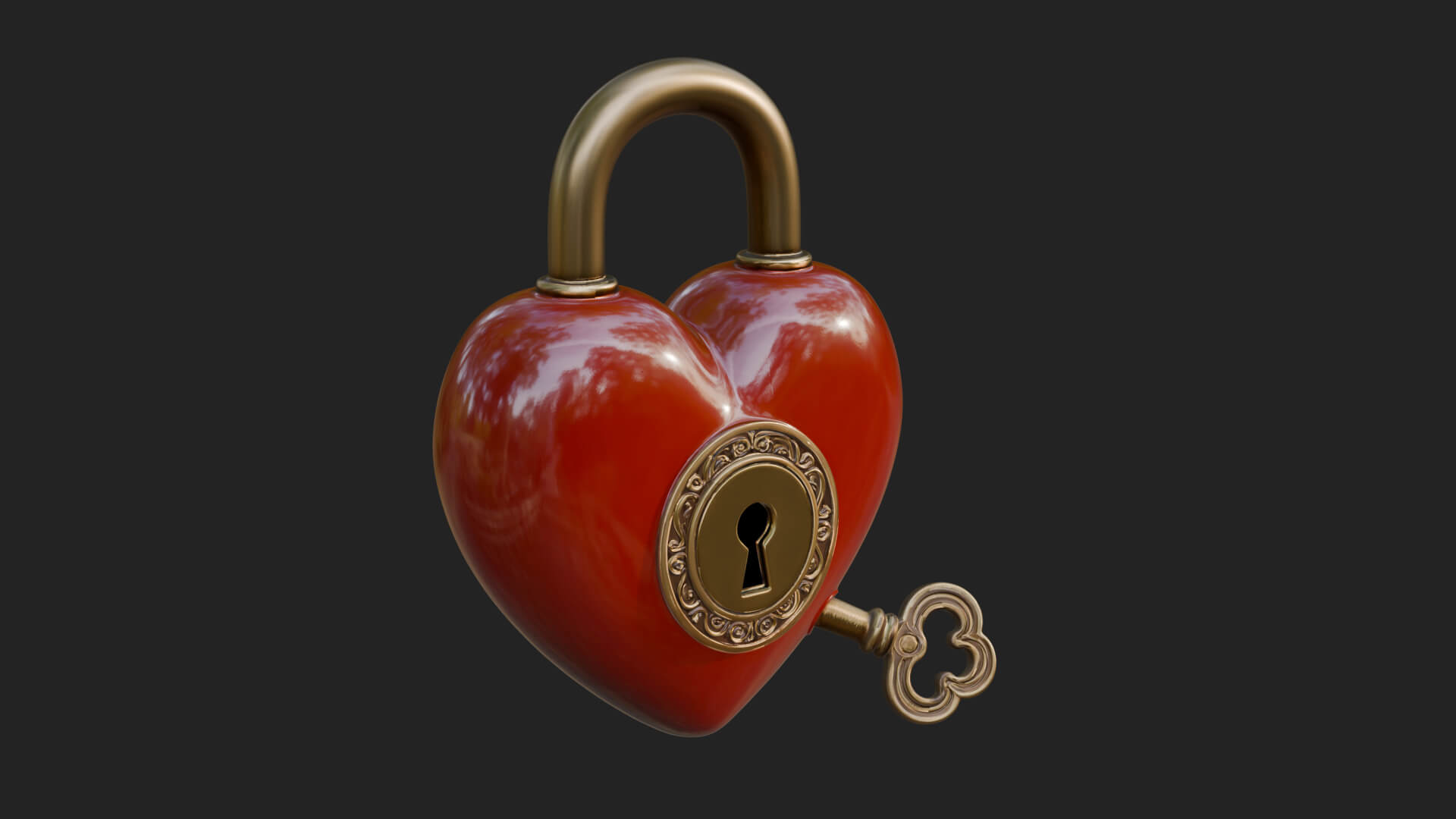 Heart Padlock Ornament Design 8 3D Print Model 3D Model