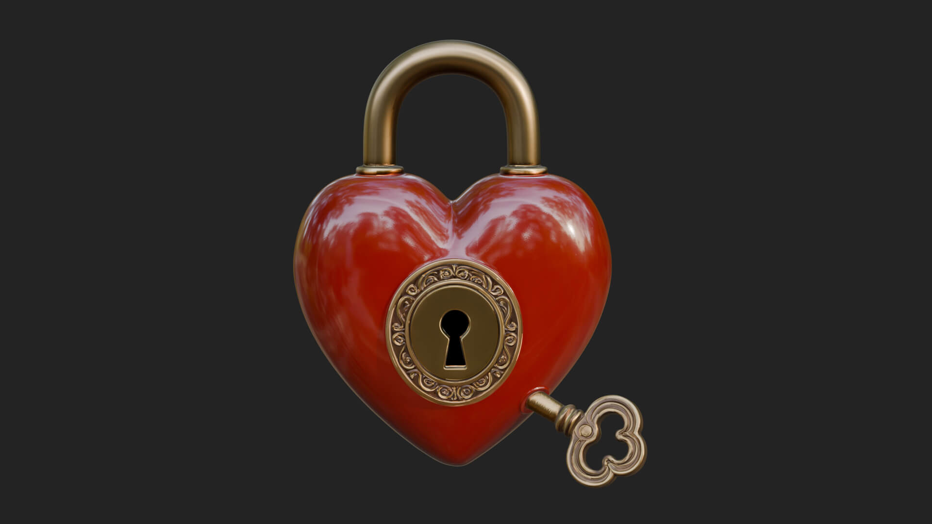 Heart Padlock Ornament Design 8 3D Print Model 3D Model
