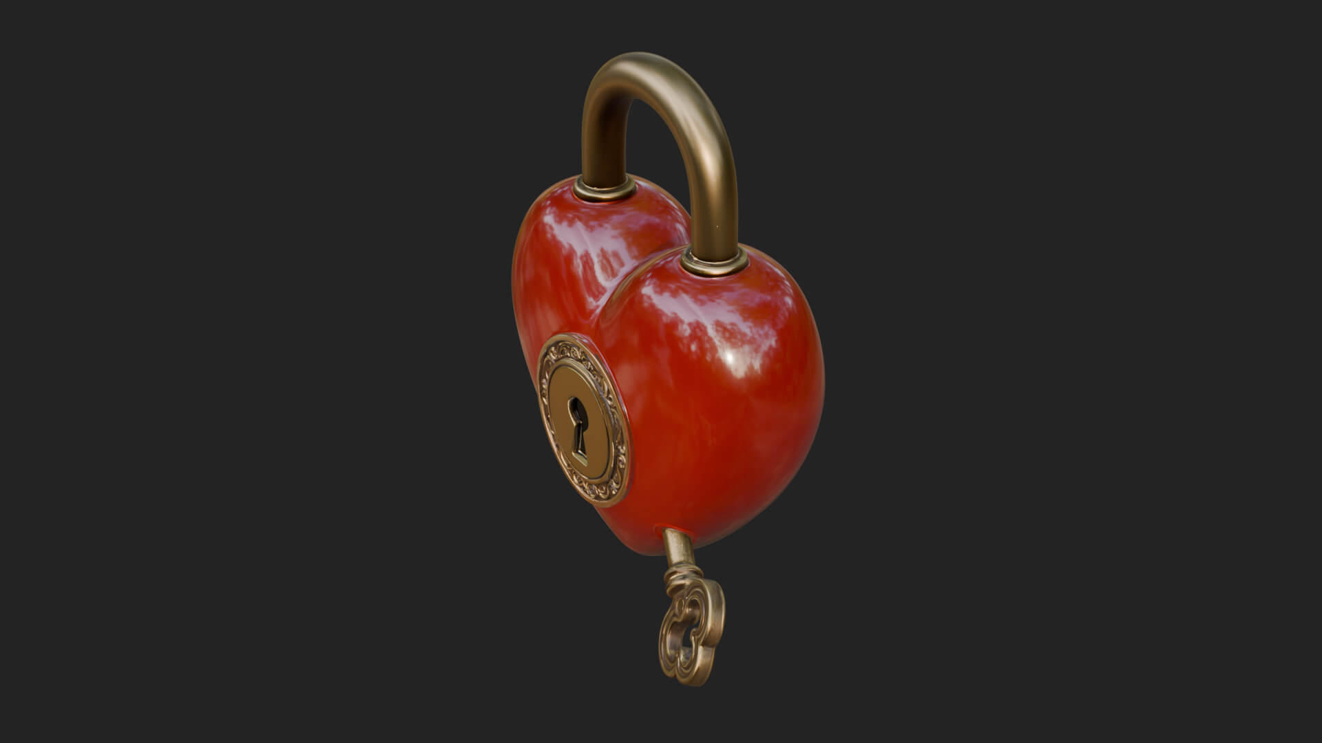 Heart Padlock Ornament Design 8 3D Print Model 3D Model