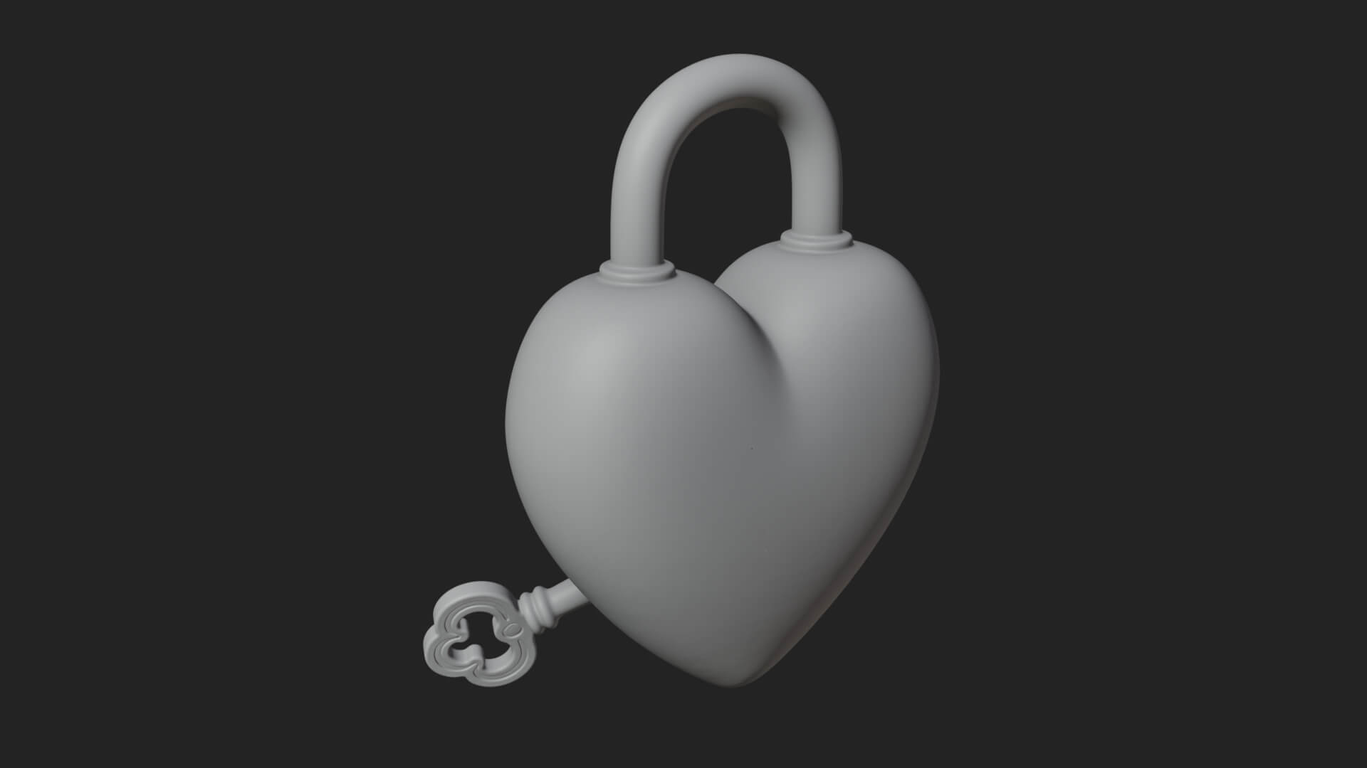 Heart Padlock Ornament Design 8 3D Print Model 3D Model