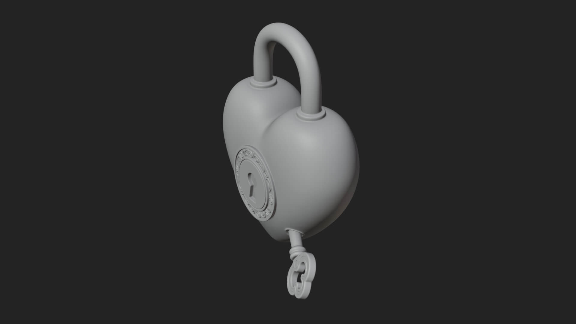 Heart Padlock Ornament Design 8 3D Print Model 3D Model