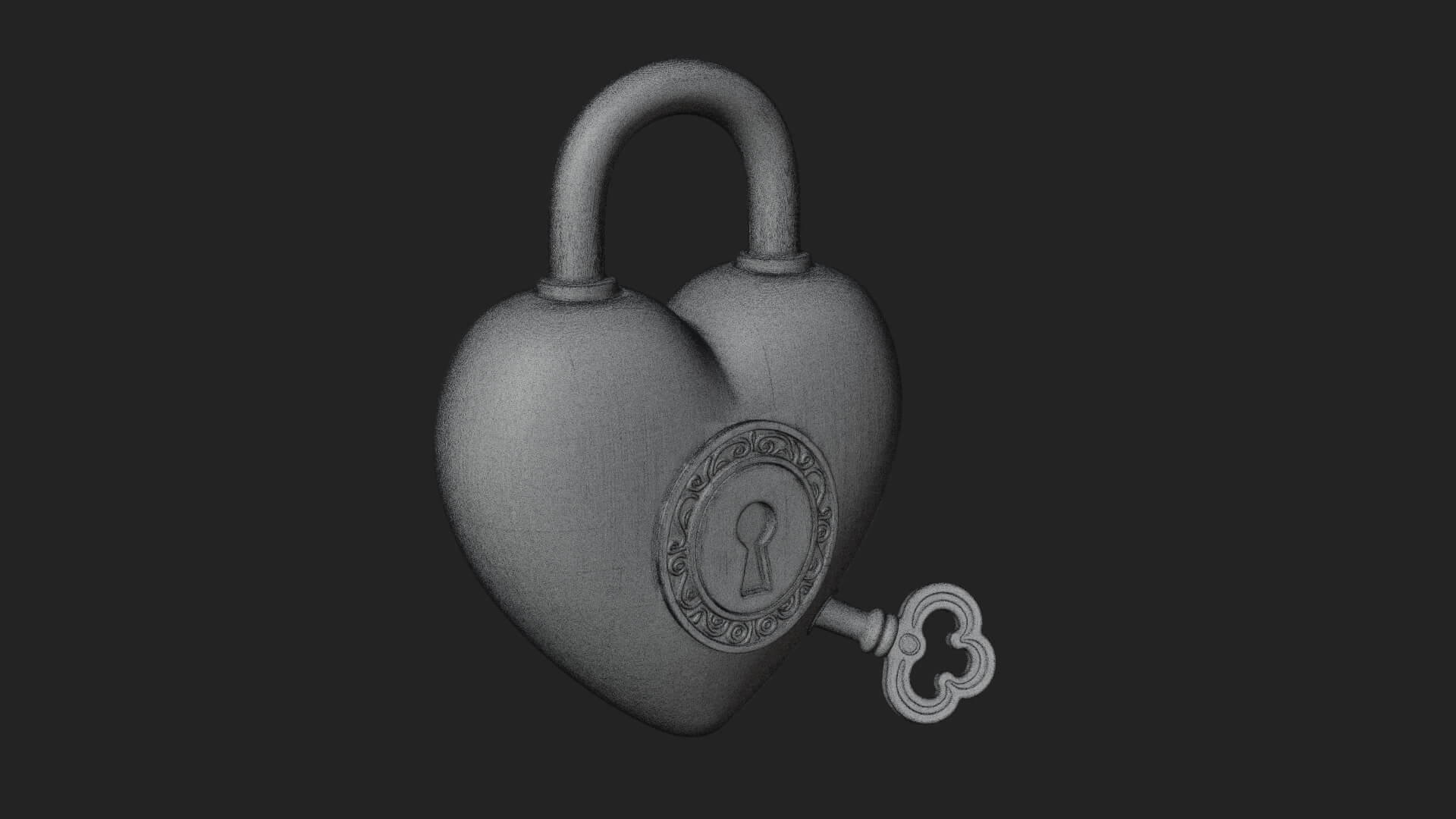 Heart Padlock Ornament Design 8 3D Print Model 3D Model