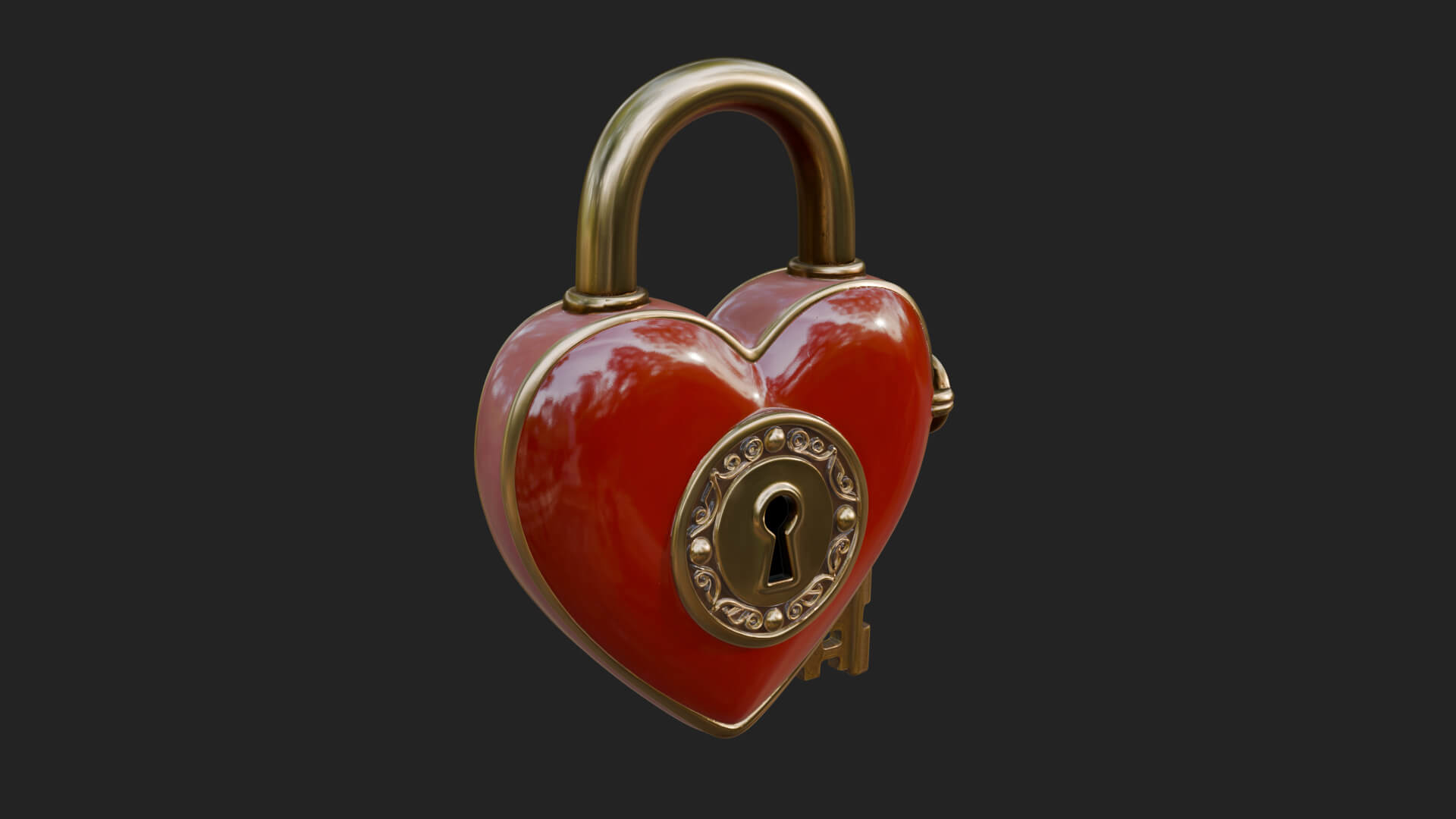 Heart Padlock Ornament Design 9 3D Print Model 3D Model