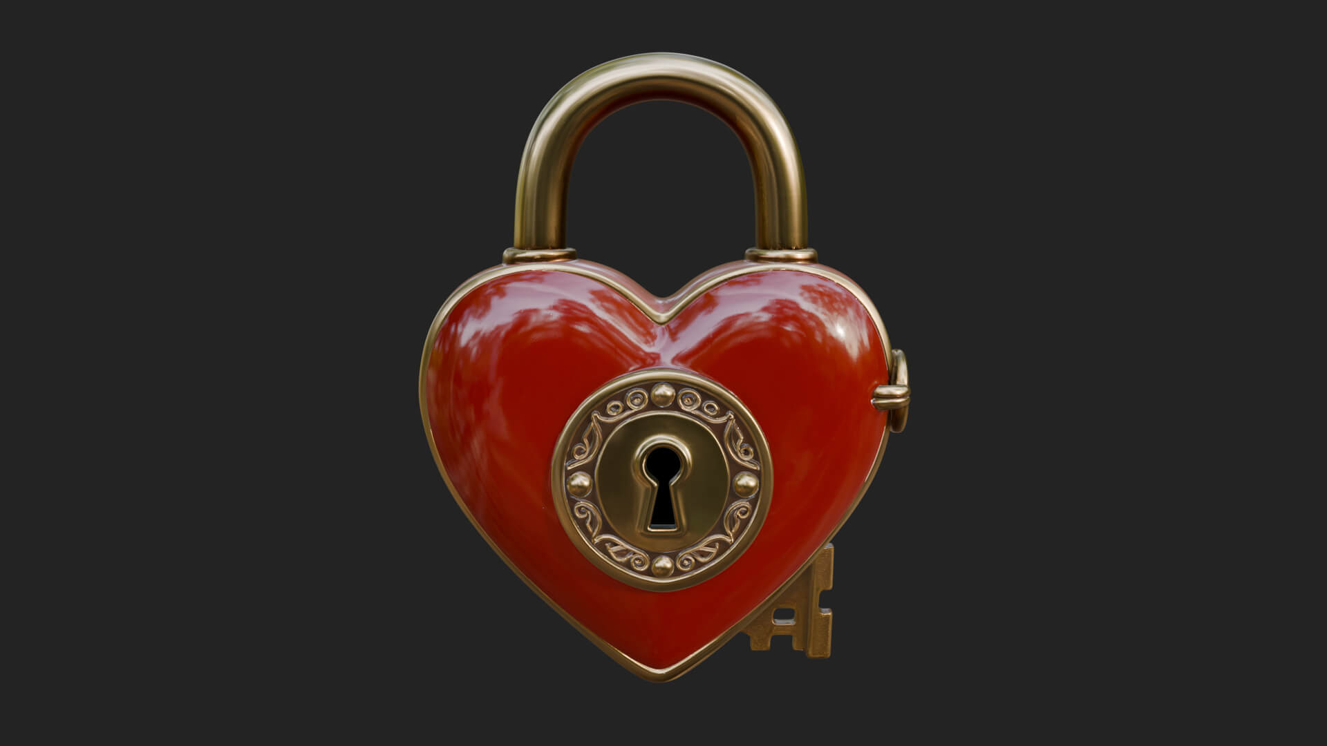 Heart Padlock Ornament Design 9 3D Print Model 3D Model
