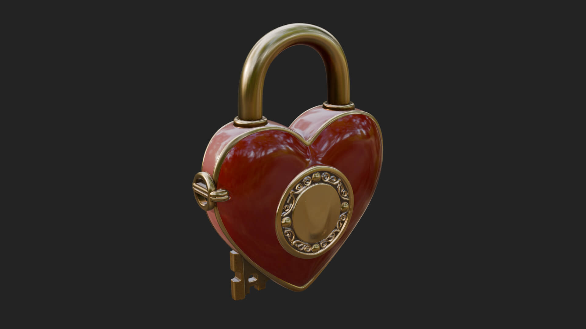 Heart Padlock Ornament Design 9 3D Print Model 3D Model