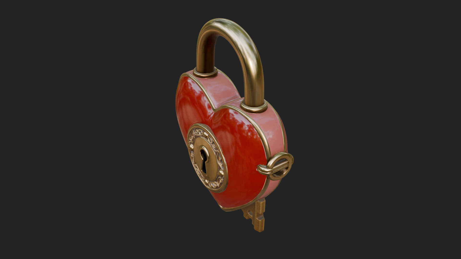 Heart Padlock Ornament Design 9 3D Print Model 3D Model