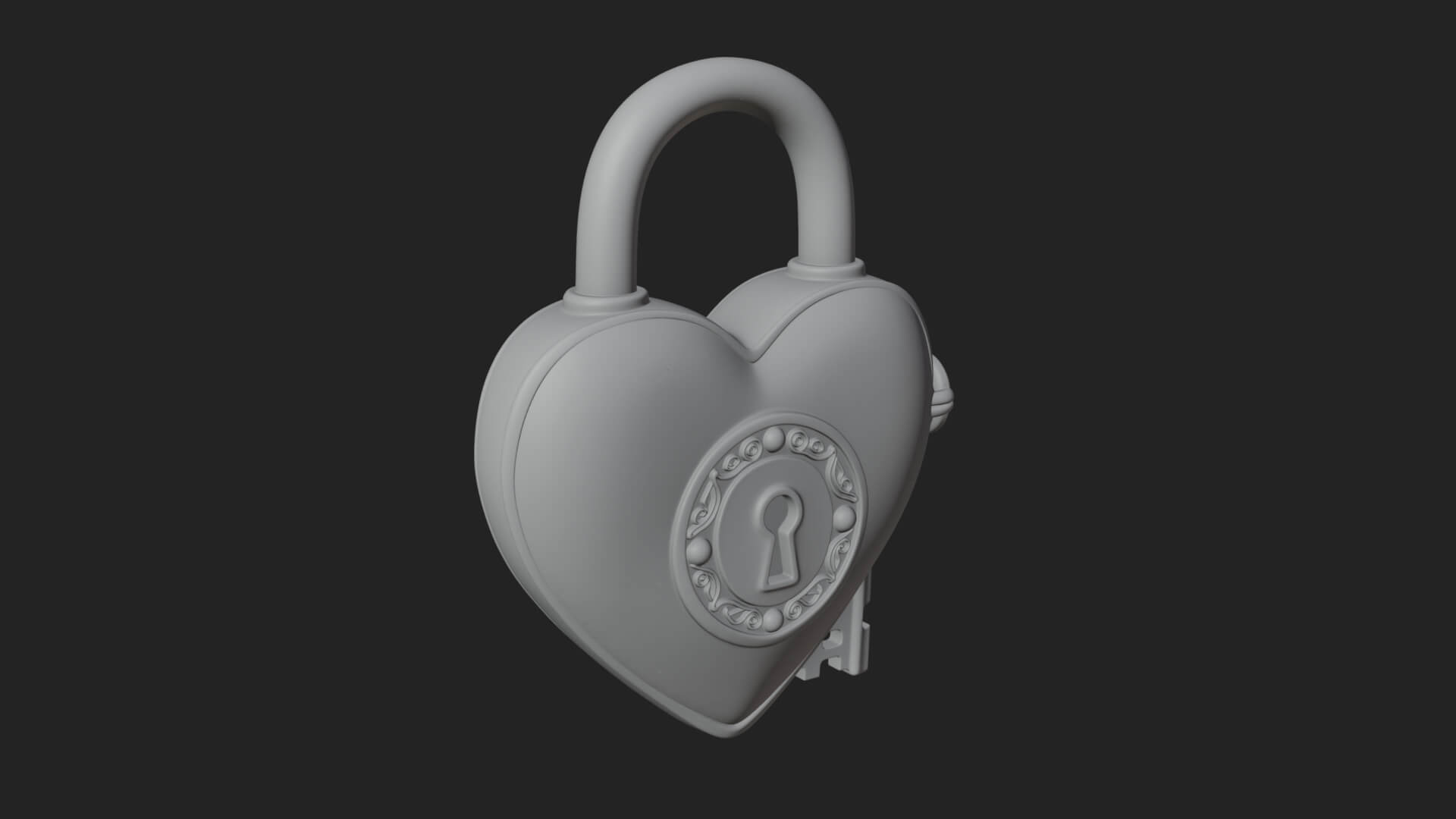 Heart Padlock Ornament Design 9 3D Print Model 3D Model
