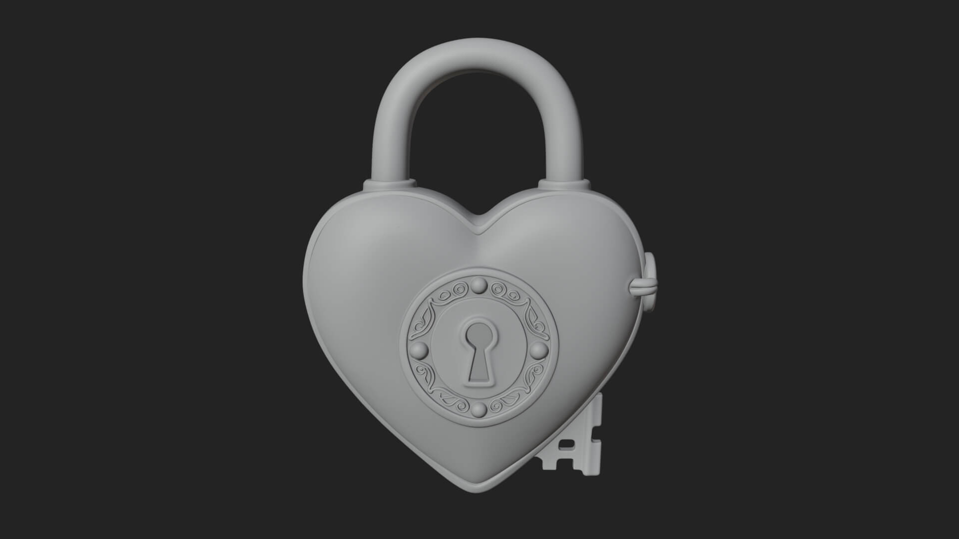 Heart Padlock Ornament Design 9 3D Print Model 3D Model