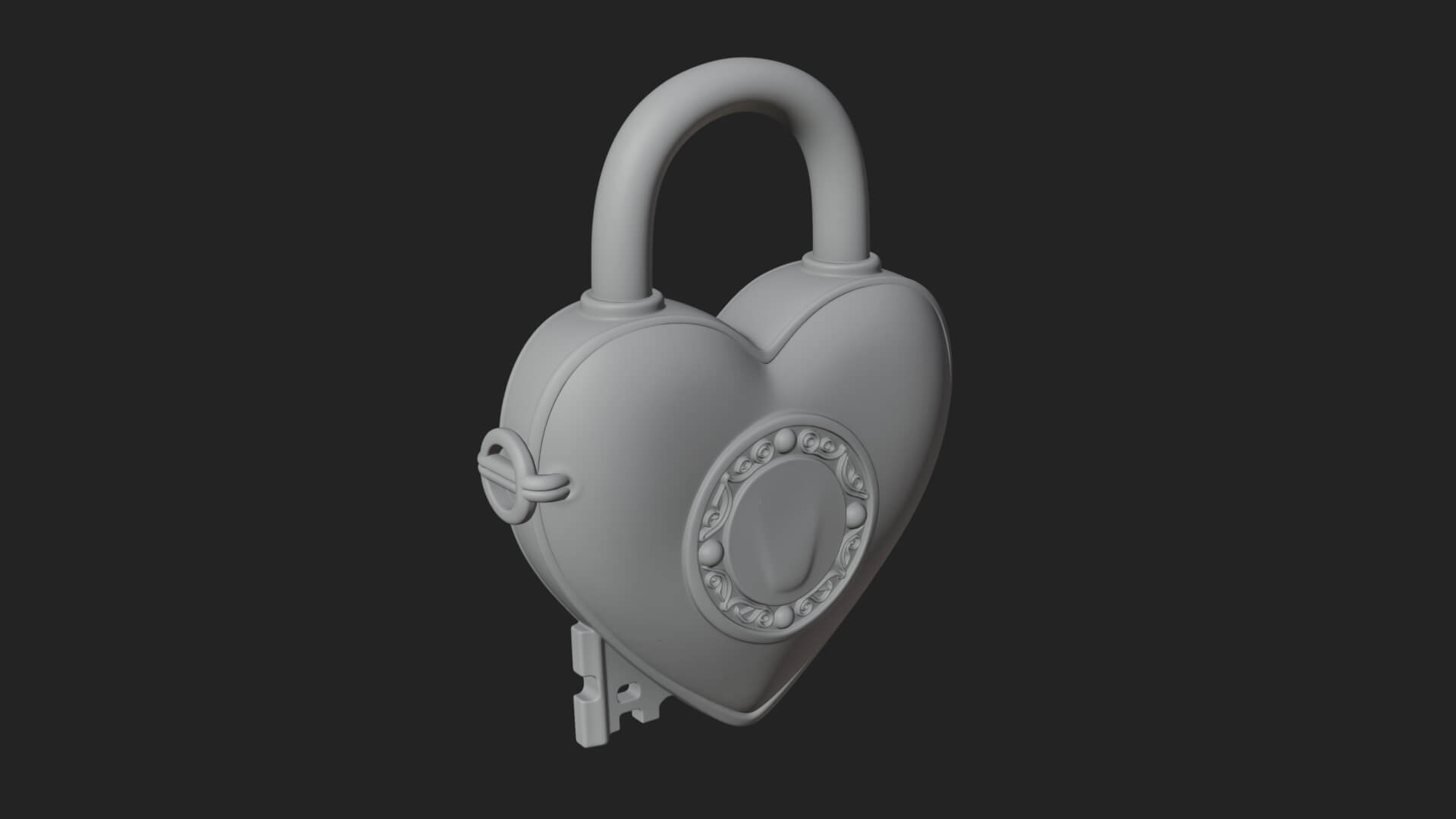 Heart Padlock Ornament Design 9 3D Print Model 3D Model