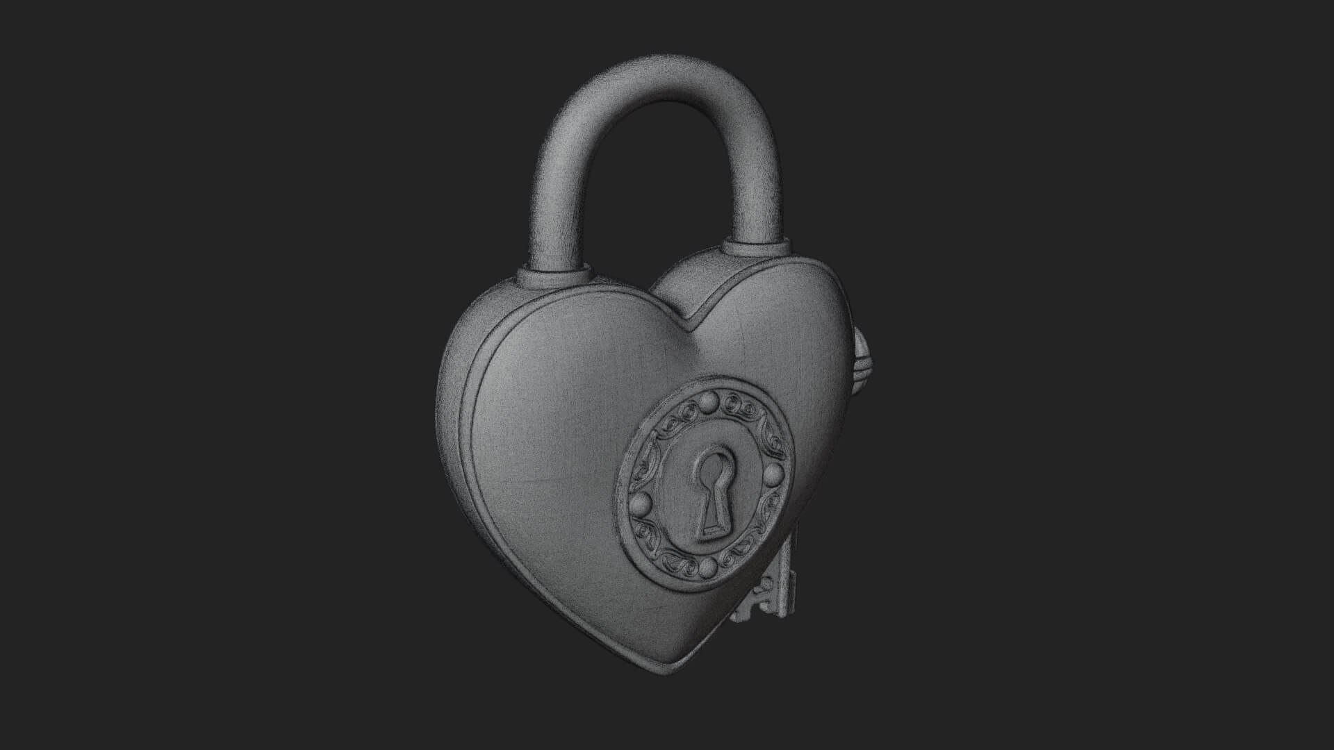 Heart Padlock Ornament Design 9 3D Print Model 3D Model