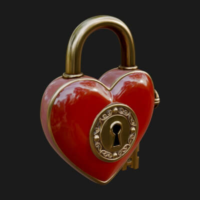 Heart Padlock Ornament Design 9 3D Print Model