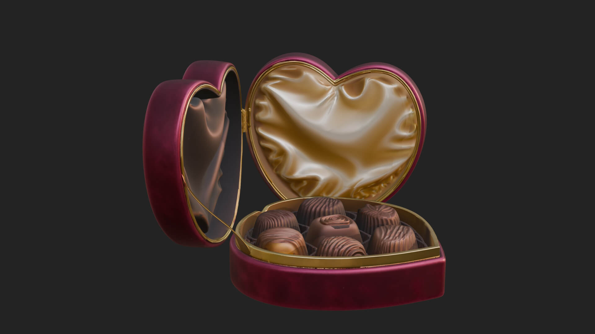 Heart Shaped Chocolate Box Model Design 1 3D Print Model 3D Model