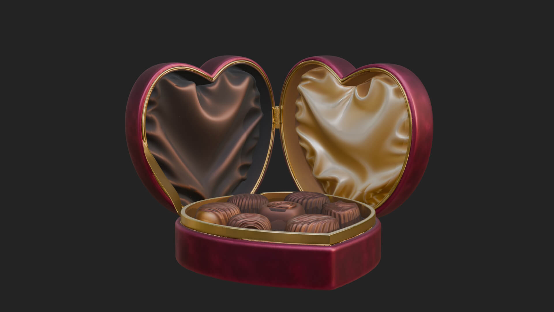 Heart Shaped Chocolate Box Model Design 1 3D Print Model 3D Model