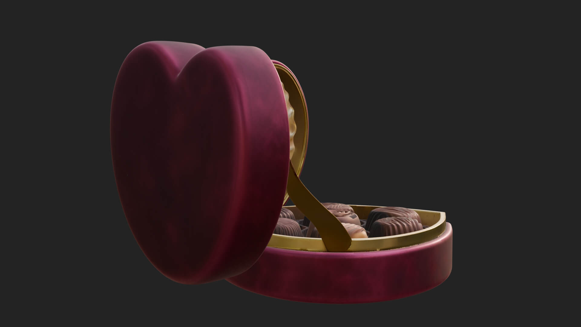 Heart Shaped Chocolate Box Model Design 1 3D Print Model 3D Model