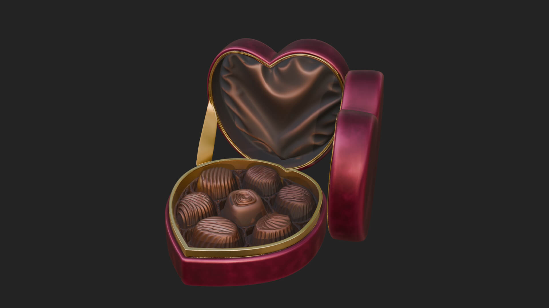 Heart Shaped Chocolate Box Model Design 1 3D Print Model 3D Model