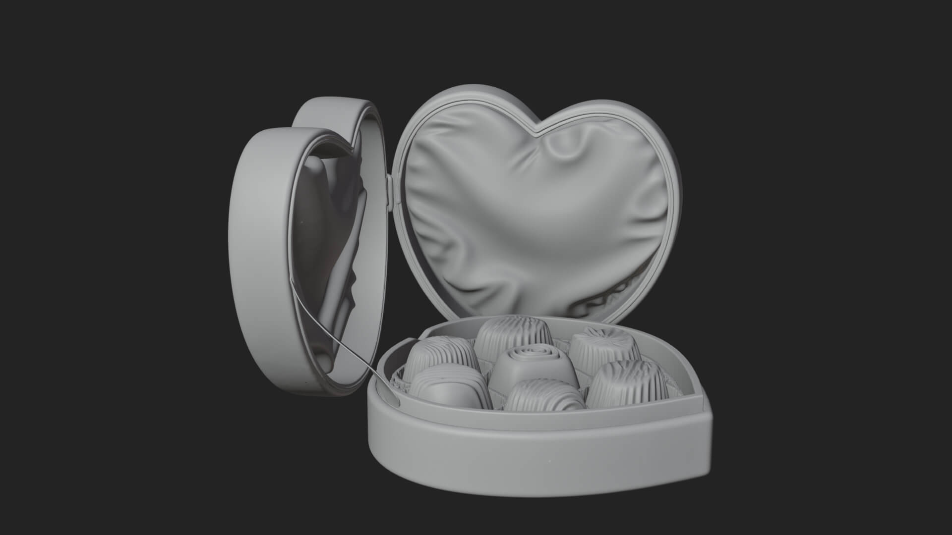 Heart Shaped Chocolate Box Model Design 1 3D Print Model 3D Model