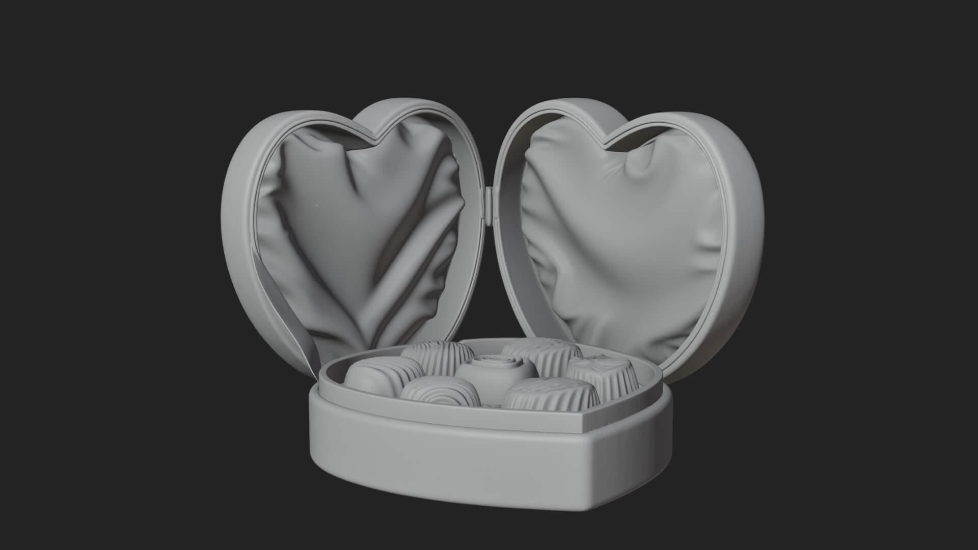Heart Shaped Chocolate Box Model Design 1 3D Print Model 3D Model