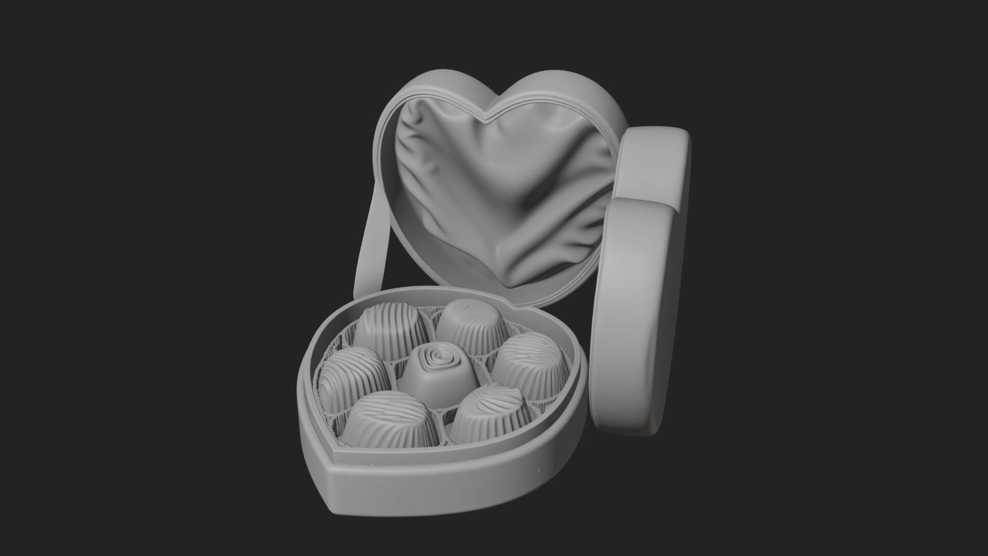 Heart Shaped Chocolate Box Model Design 1 3D Print Model 3D Model
