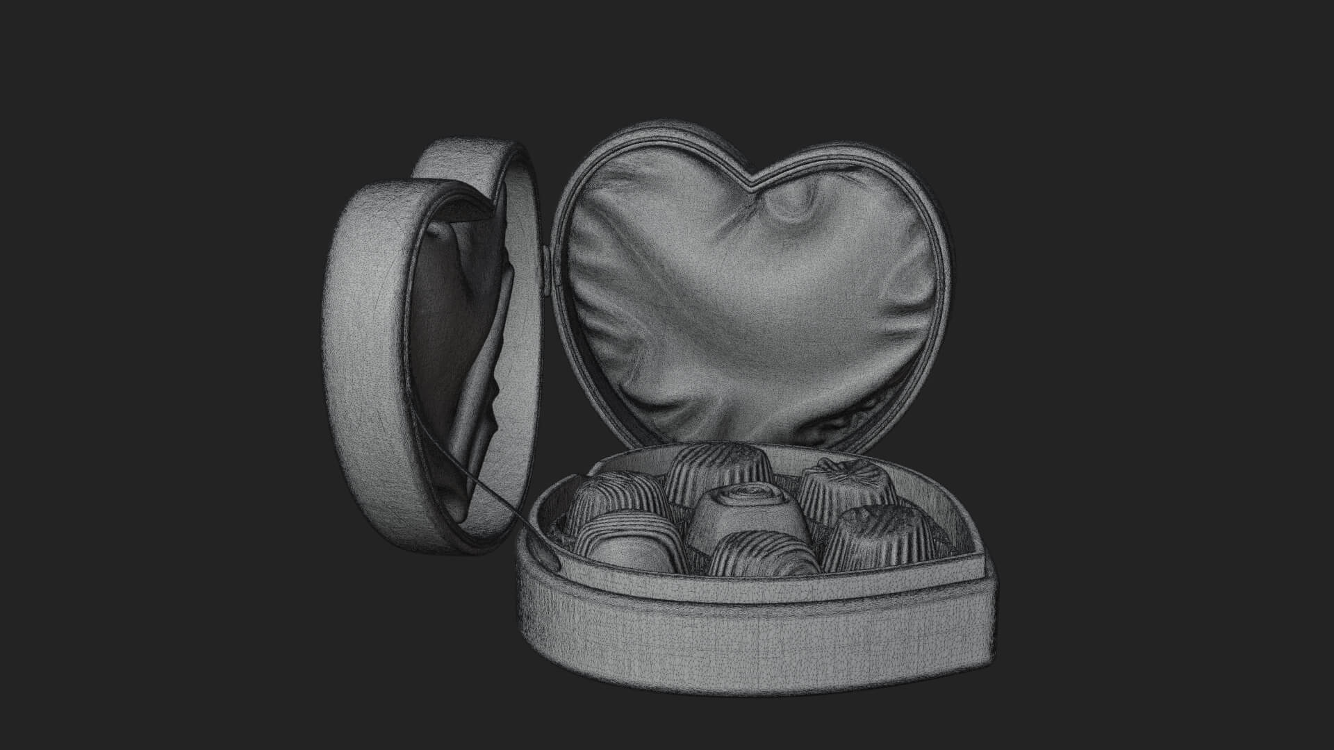 Heart Shaped Chocolate Box Model Design 1 3D Print Model 3D Model