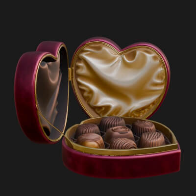 Heart Shaped Chocolate Box Model Design 1 3D Print Model