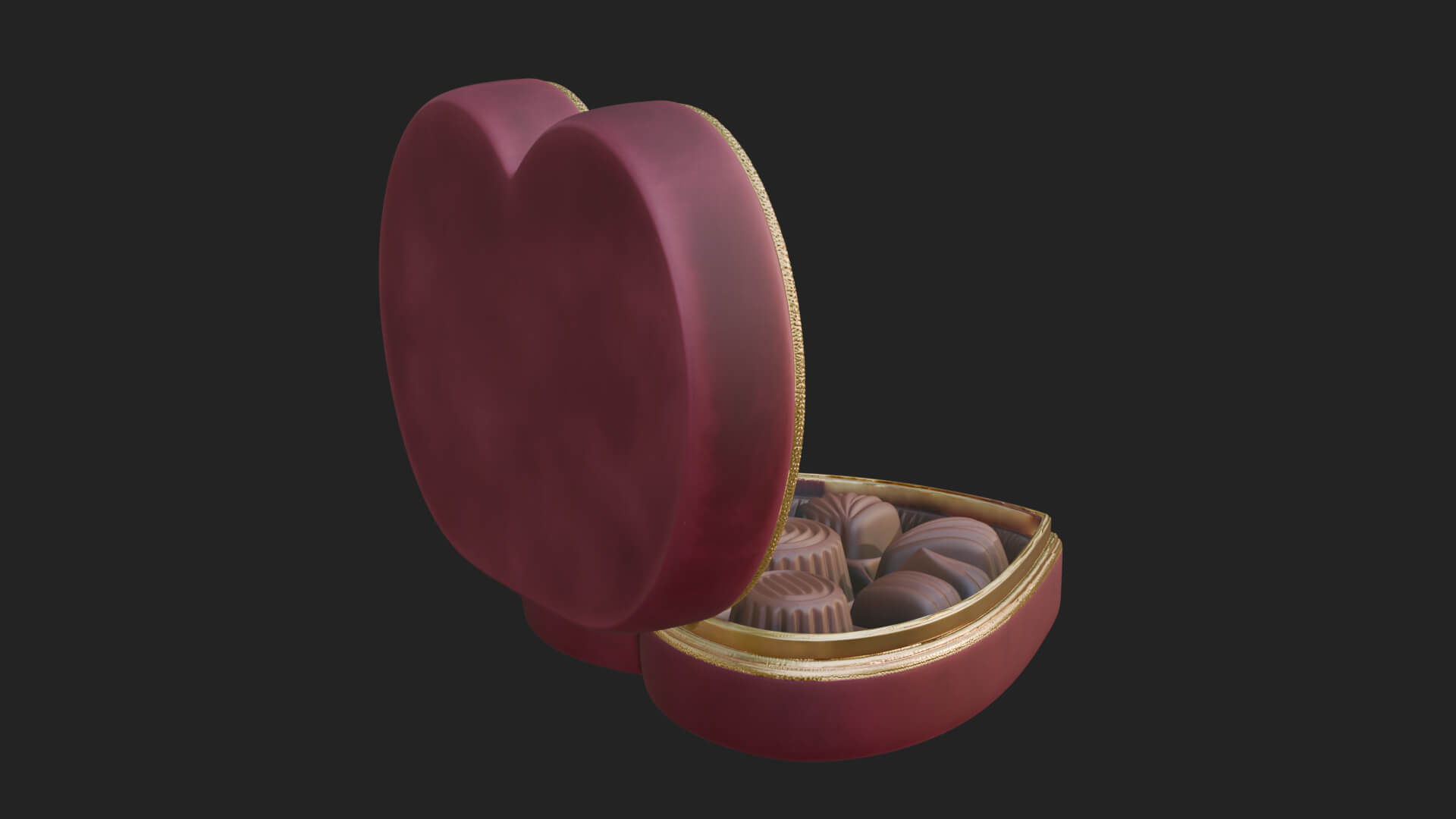 Heart Shaped Chocolate Box Model Design 2 3D Print Model 3D Model