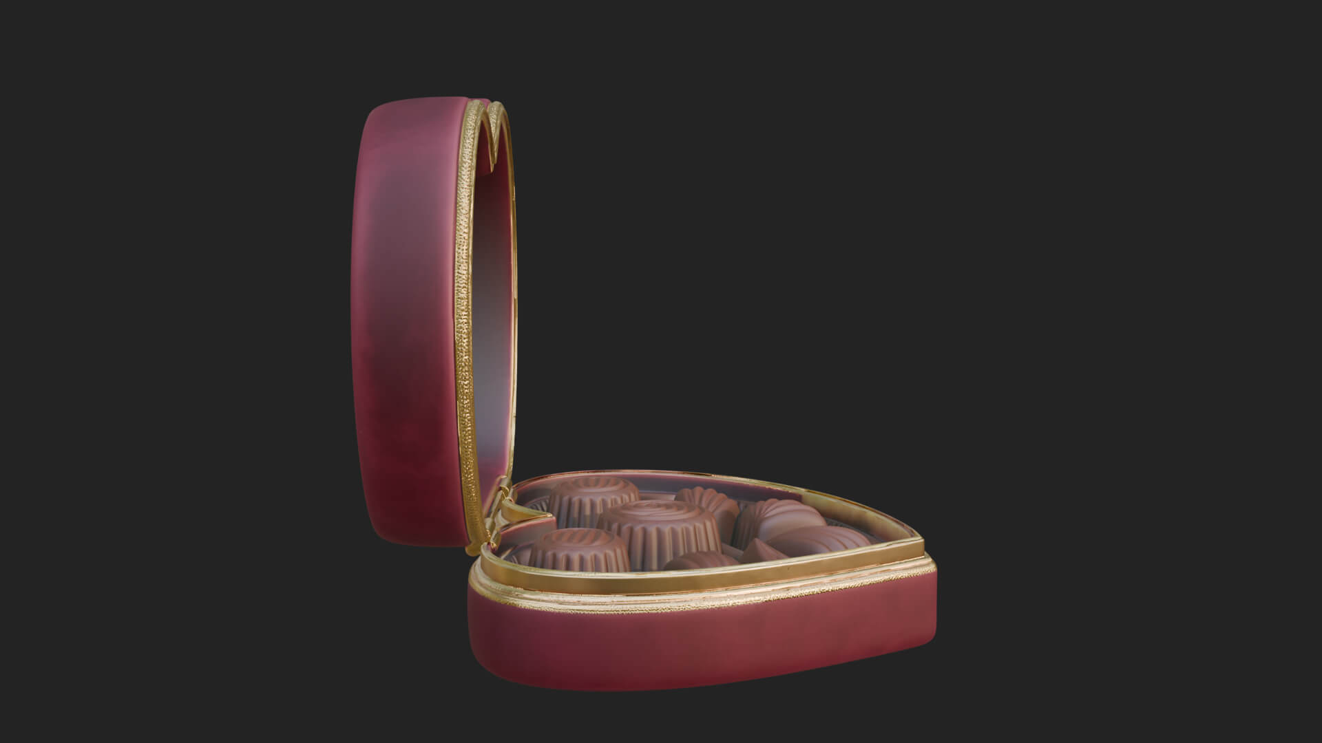Heart Shaped Chocolate Box Model Design 2 3D Print Model 3D Model