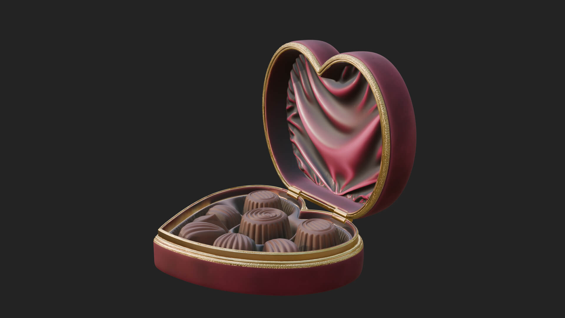 Heart Shaped Chocolate Box Model Design 2 3D Print Model 3D Model
