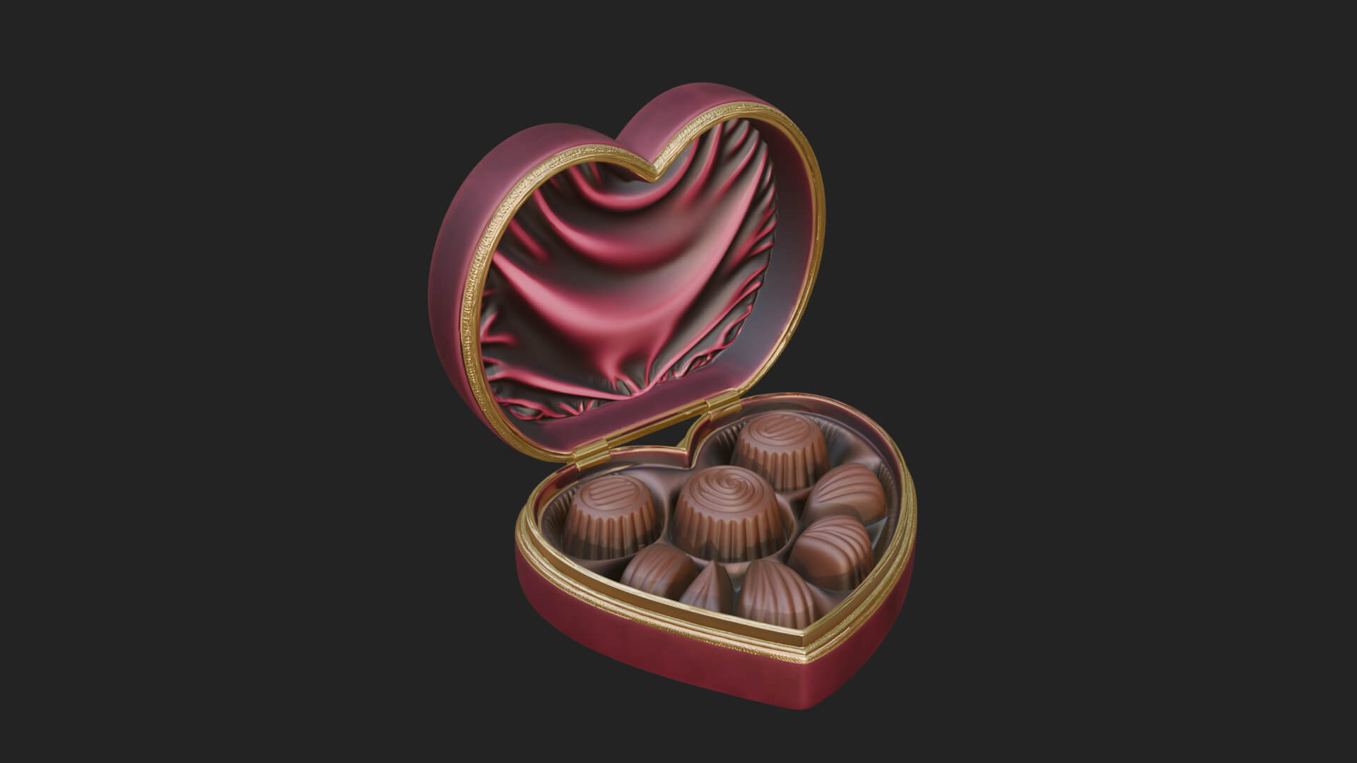Heart Shaped Chocolate Box Model Design 2 3D Print Model 3D Model