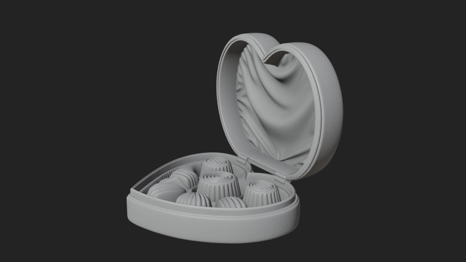 Heart Shaped Chocolate Box Model Design 2 3D Print Model 3D Model