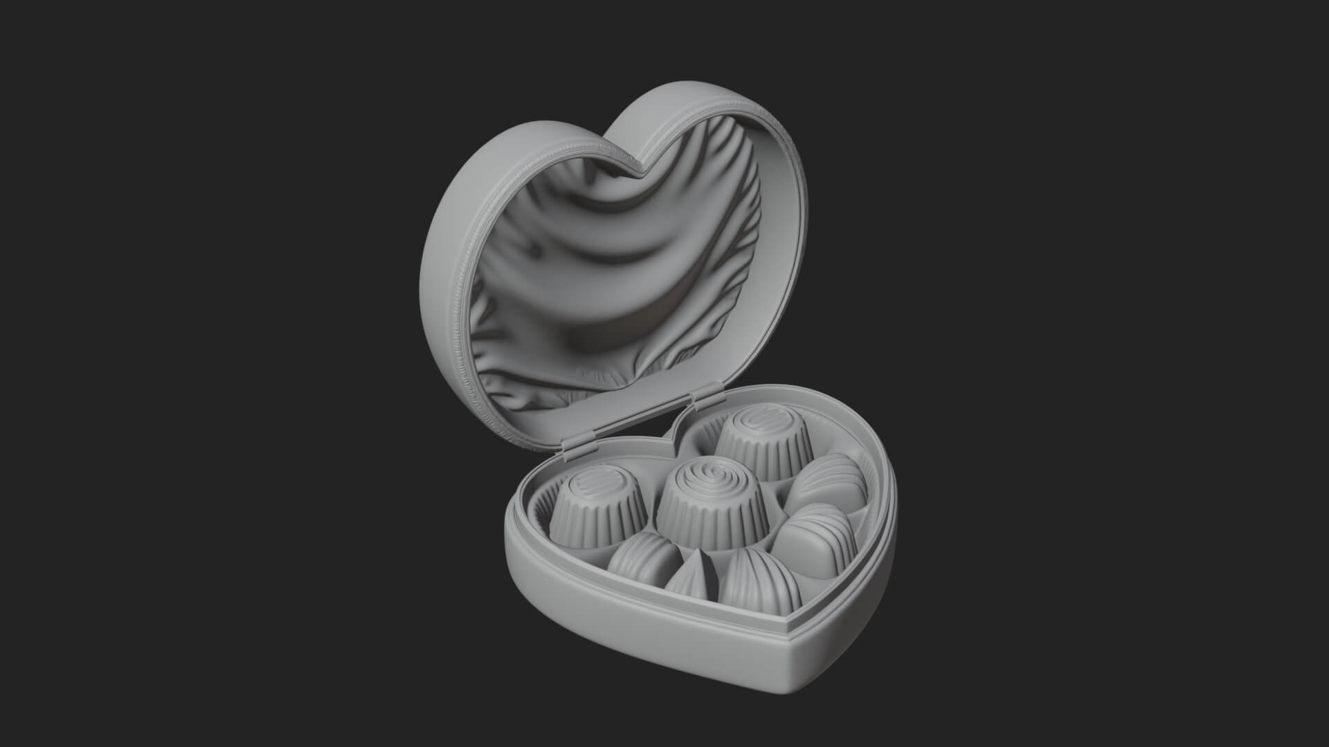 Heart Shaped Chocolate Box Model Design 2 3D Print Model 3D Model
