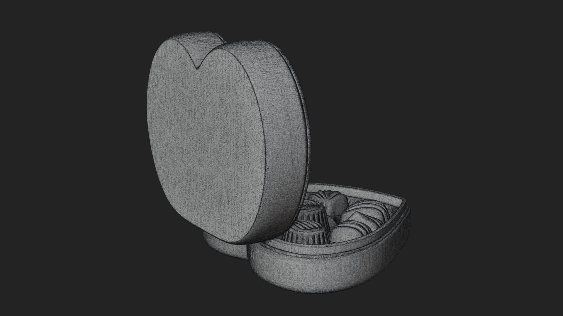 Heart Shaped Chocolate Box Model Design 2 3D Print Model 3D Model
