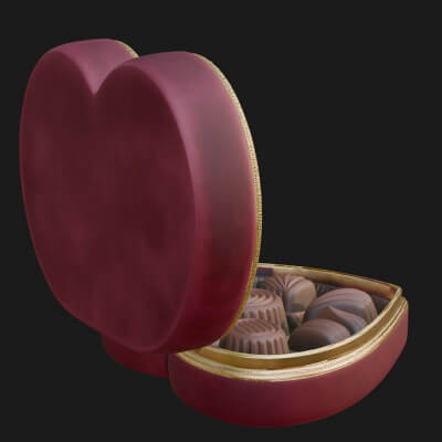 Heart Shaped Chocolate Box Model Design 2 3D Print Model