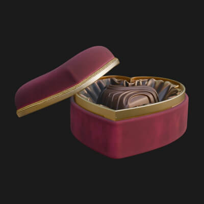 Heart Shaped Chocolate Box Model Design 3 3D Print Model