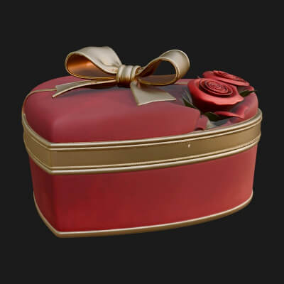 Heart Shaped Gift Box Ornament Design 1 3D Print Model