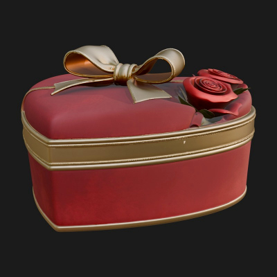 Heart Shaped Gift Box Ornament Design 1 3D Print Model