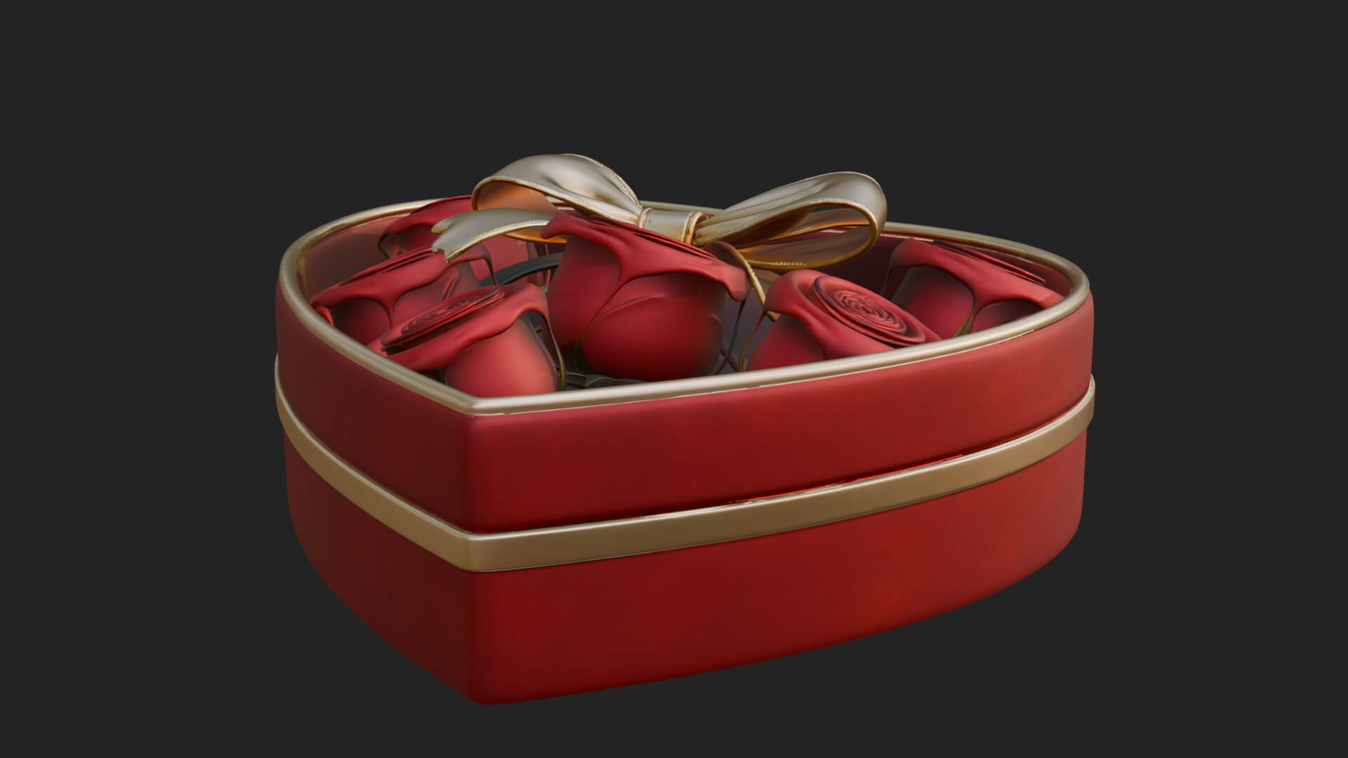 Heart Shaped Gift Box Ornament Design 2 3D Print Model 3D Model