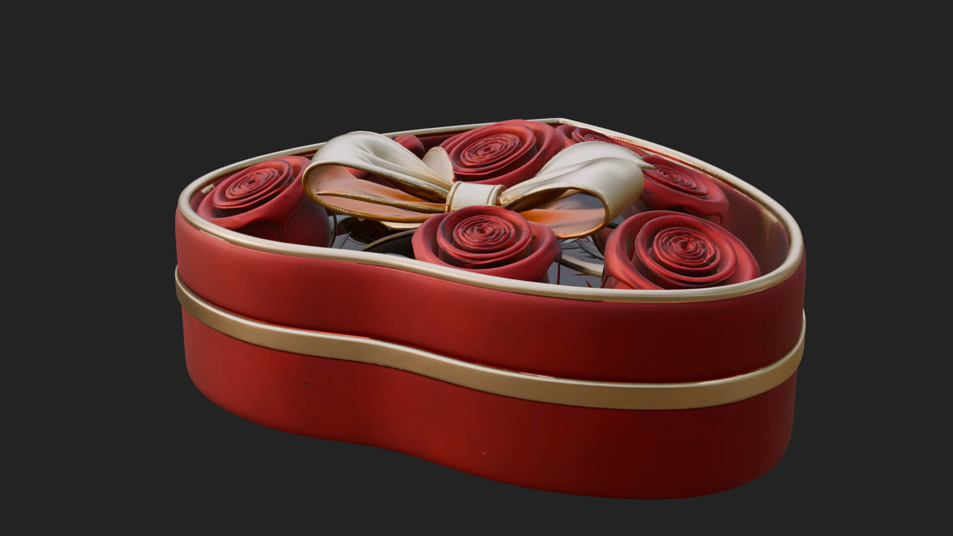 Heart Shaped Gift Box Ornament Design 2 3D Print Model 3D Model