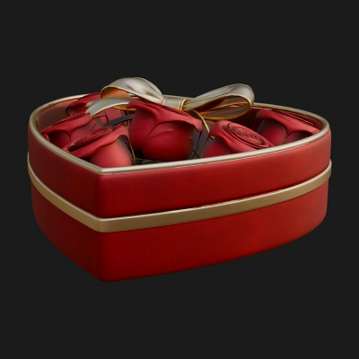 Heart Shaped Gift Box Ornament Design 2 3D Print Model