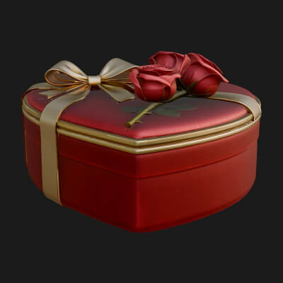 Heart Shaped Gift Box Ornament Design 3 3D Print Model