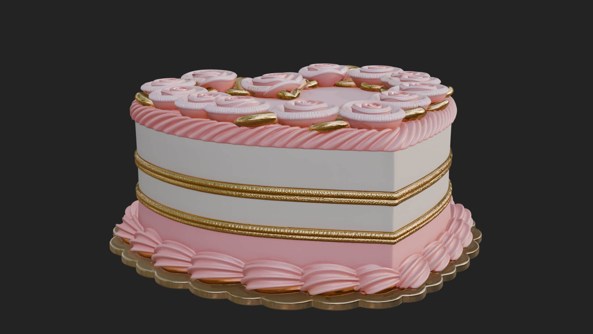 Heart-Shaped Layer Cake Model Design 1 3D Print Model 3D Model