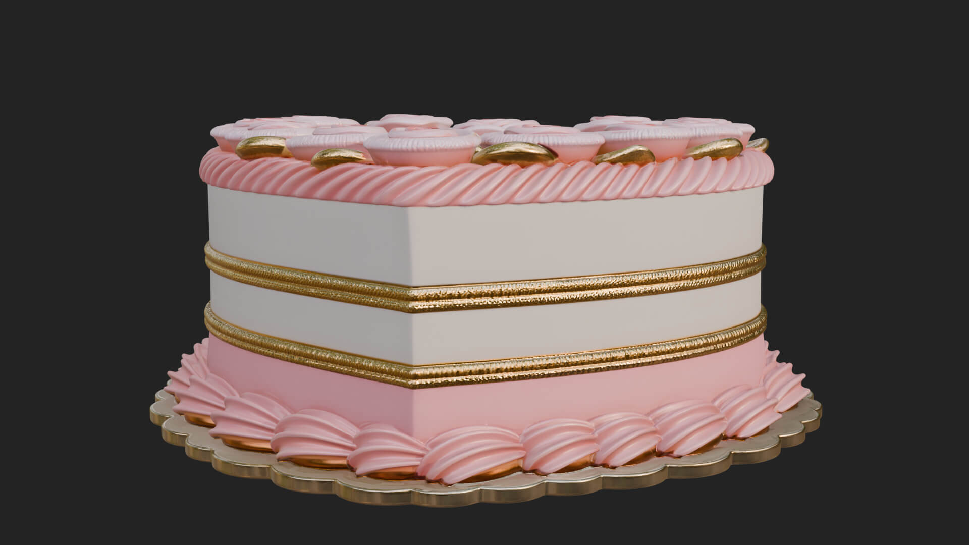 Heart-Shaped Layer Cake Model Design 1 3D Print Model 3D Model