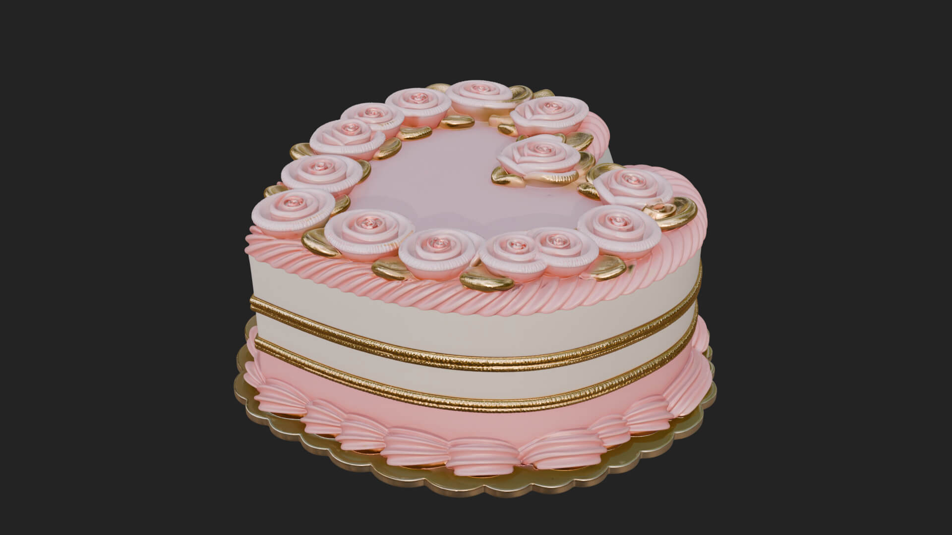 Heart-Shaped Layer Cake Model Design 1 3D Print Model 3D Model